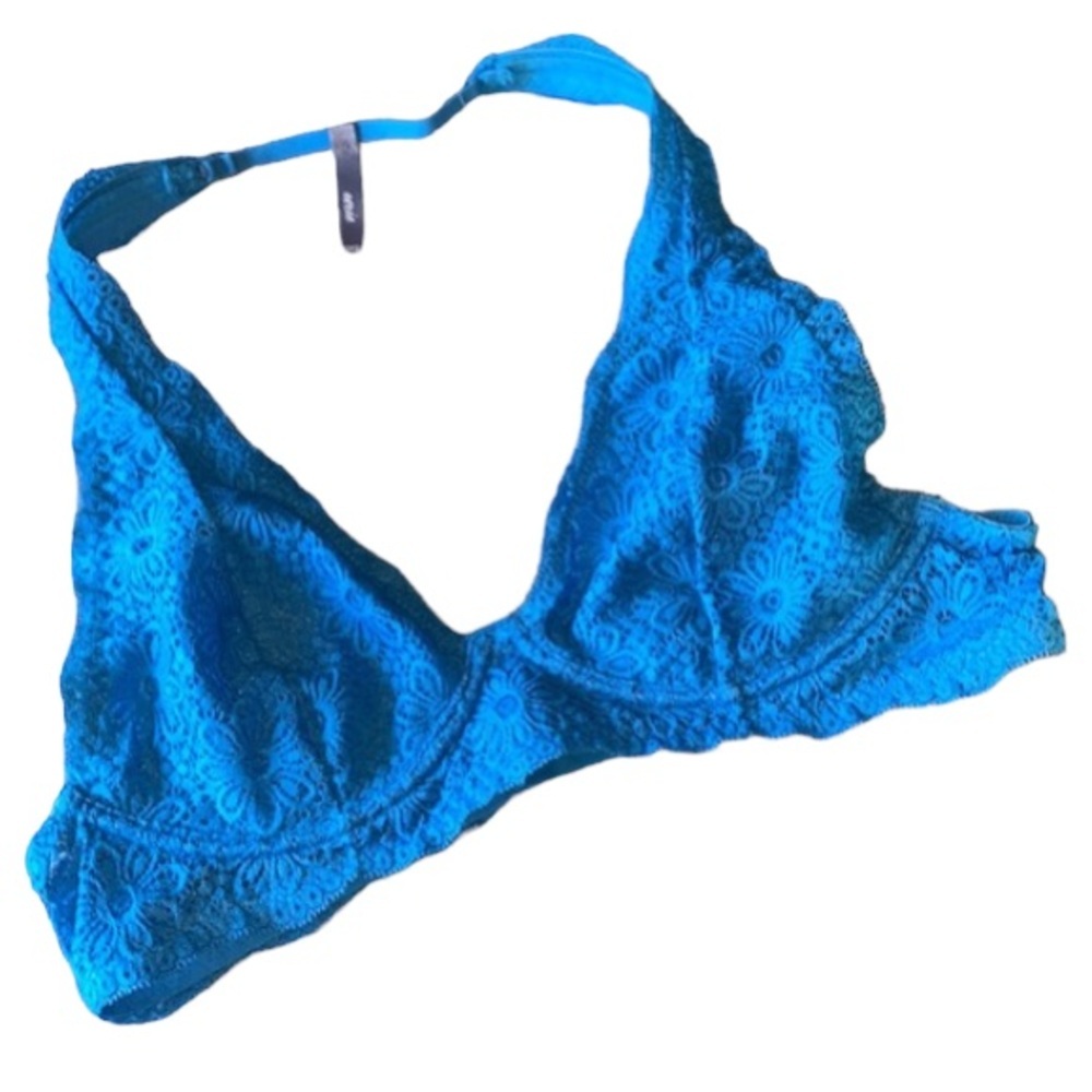 Aerie | Blue Lace Halter Bralette 34B